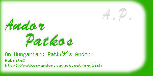 andor patkos business card